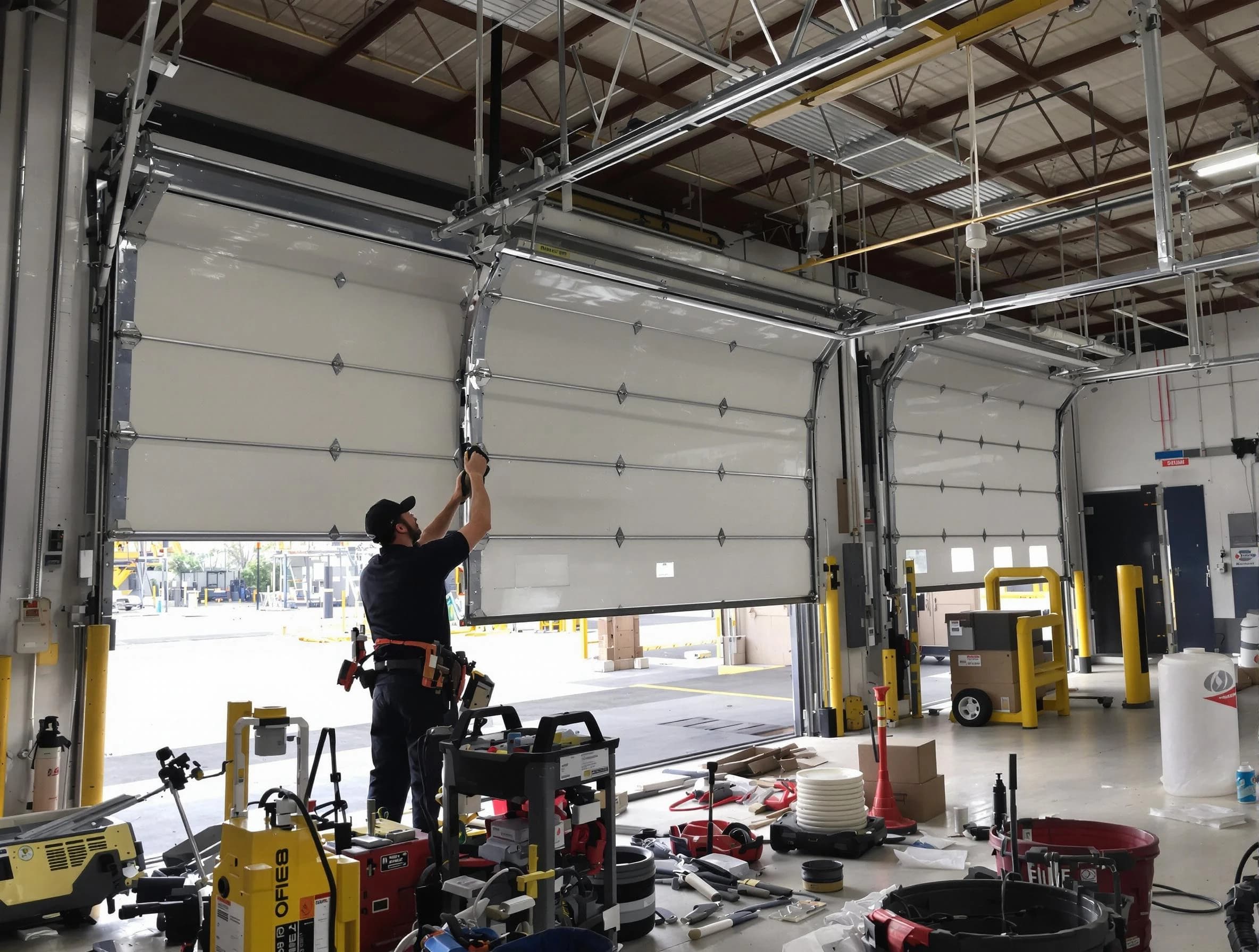 Hendersonville Garage Door Repair technician performing commercial garage door repair in Hendersonville