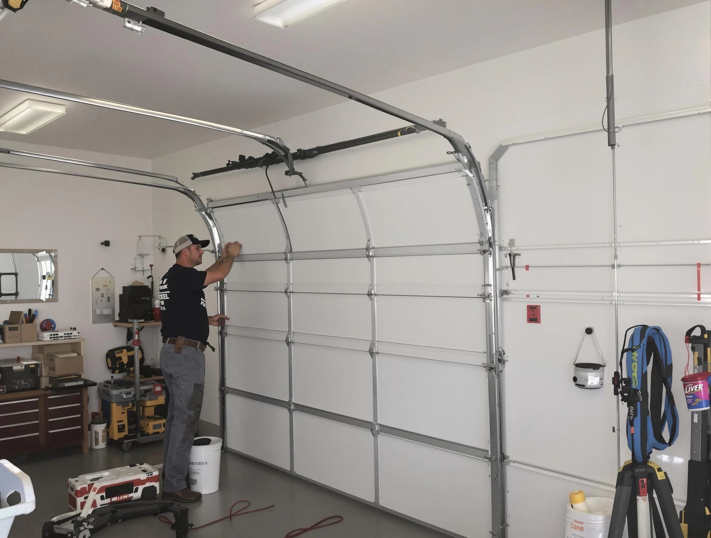 Hendersonville Garage Door Repair team installing new garage door in Hendersonville