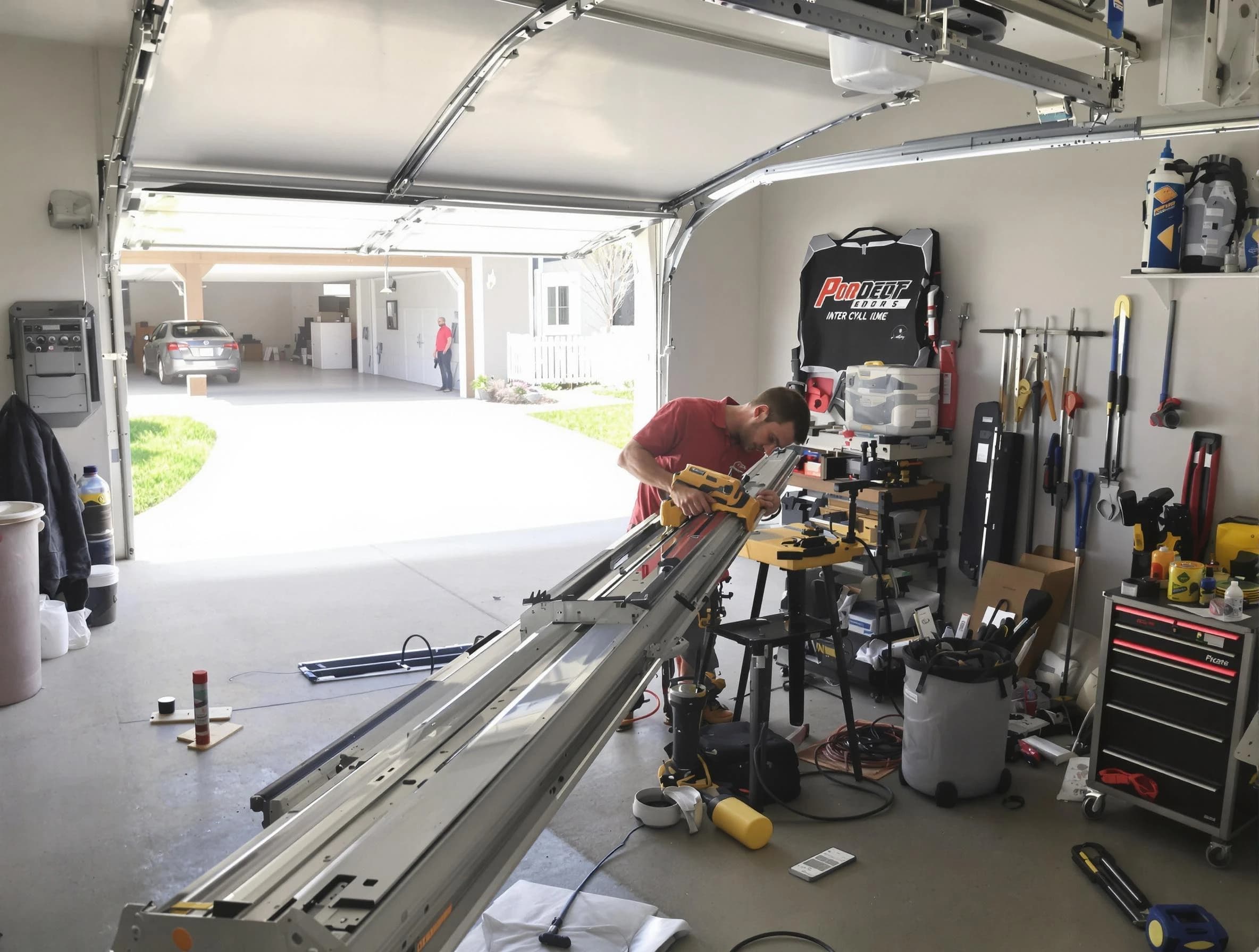 Hendersonville Garage Door Repair expert performing track repair in Hendersonville