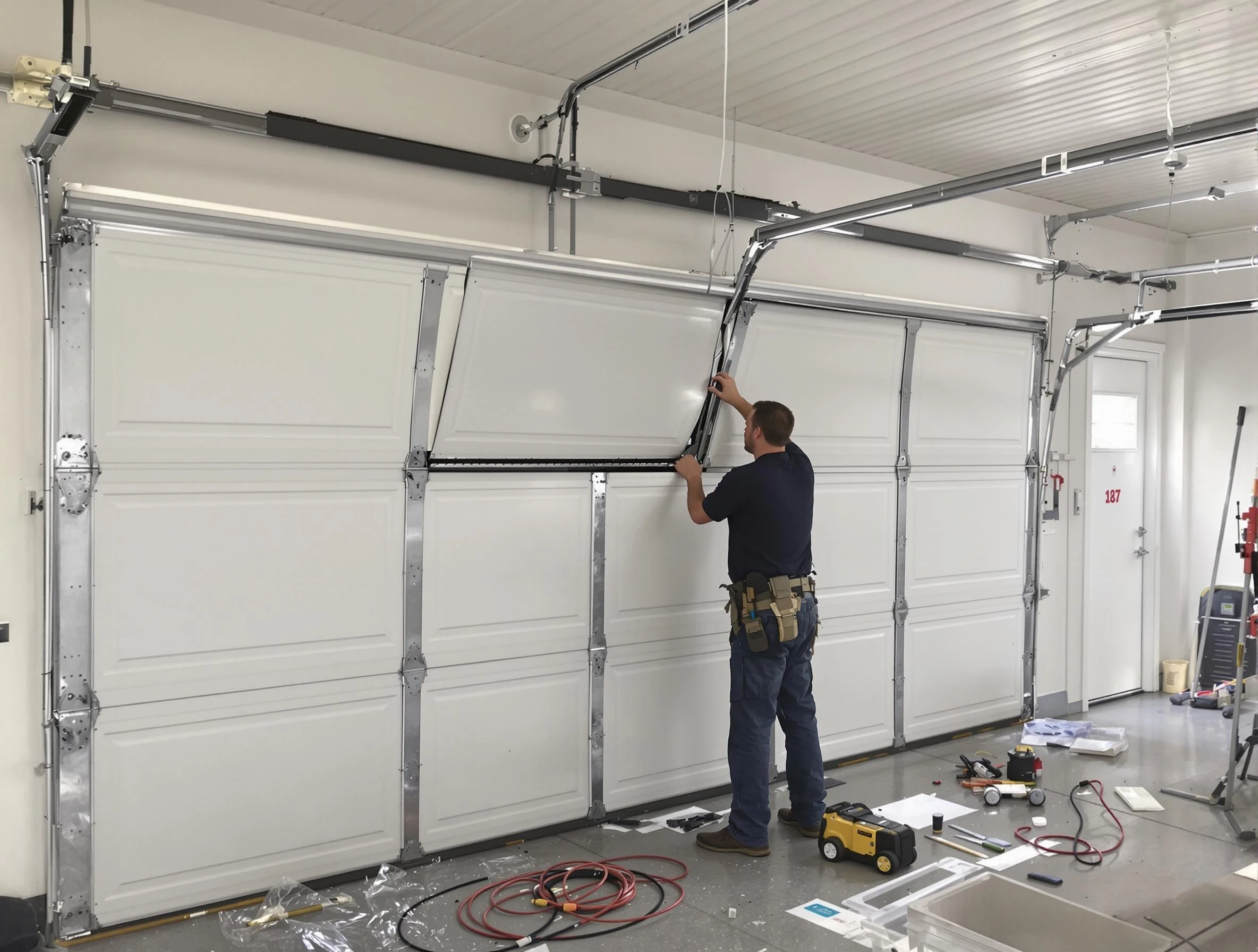 Garage Door Section Replacement in Hendersonville