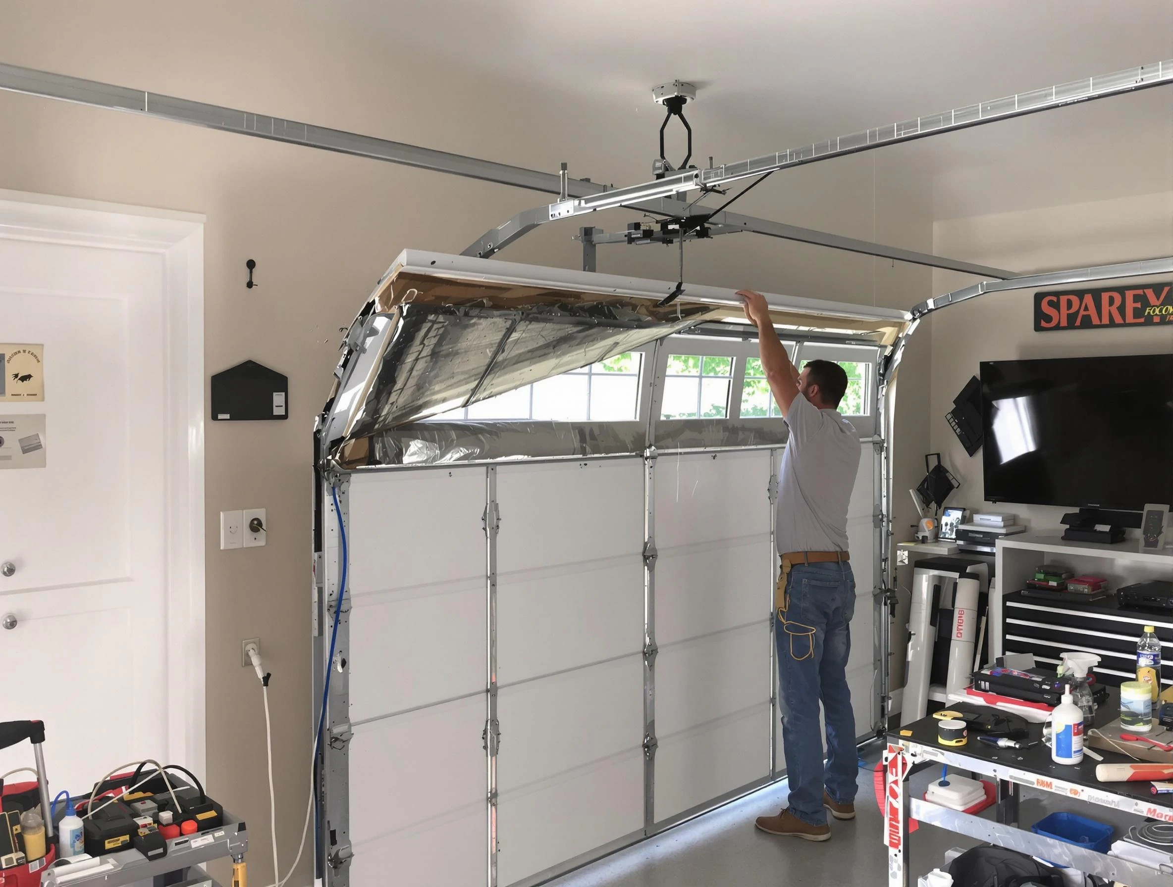 Garage door section replacement by Hendersonville Garage Door Repair in Hendersonville